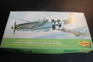lot 115 image: 2- 172 Scale Plastic Plane Kits, 1- Lindberg North American P51B Mustang, 1- Corsair F4U-5N Chance Vought Both Kits in Mustang Box.