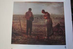 lot 37 image: The Angelus 1859 Print by Jean Francois Millet, Copyright 1975, Haddads Fine Arts, About 26 x 23