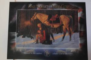 lot 107 image: 50th Anniversary National Day of Prayer, The Prayer at Valley Forge By A. Friberg RSA, About 24x18