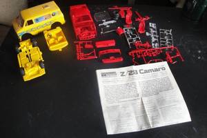 lot 164 image: 1981 Monogram 132 Scale Z28 Camero Plastic Model Kit, Completion Unknown, Plus Parts to Chevy Van Plastic Model