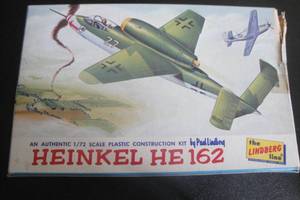 lot 202 image: Paul Lindberg 172 Scale Heinkel HE 162 Plastic Model Construction Kit, Unsure of Completion