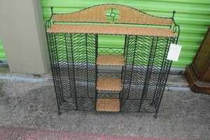 lot 88 image: Double CDDVD Wire and Wicker Rack By ICI, 2 Shelf, New in Box, About 29x6x32, Item # 3434-L