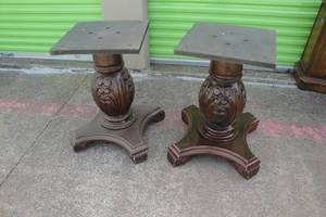 lot 110 image: 2 Large Table Pedestals, About 22x22x29 HEAVY   2 X Money