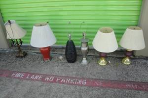 lot 146 image: Lot of Six Table Lamps, Mixed Styles and Sizes, Some May Need Light Repair