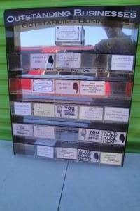 lot 29 image: Outstanding Businesses, Business Card Holder Display with Mirrored Back. 25 Card Slots, New in Box, Photos for Reference Only.