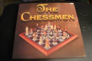 lot 64 image: The Chessmen 2001 Collectible Fairyland Chess Pieces by W.U. Fame 5384, Hand painted, Does Not Include Board, Piece Sizes About 2 14 up to About 3 14, New in Box