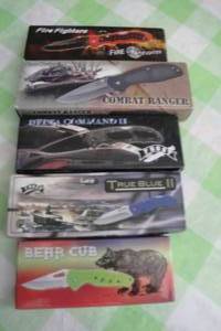 lot 211 image: 5- Knives, Mixed Sizes, Styles and Brands  5 X Money