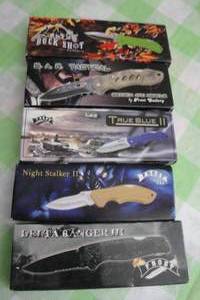 lot 213 image: 5- Knives, Mixed Sizes, Styles and Brands, 5 X Money