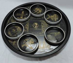 lot 36 image: vintage tray and costar set