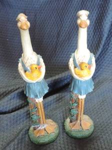 lot 92 image: 2 Jim Shore 3017 Vintage Sailor Duck Pencil Figure Holding Rubber Ducky 1992 Rare