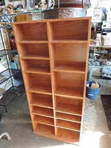 lot 133 image: Wood shelf approximately 54 inches tall