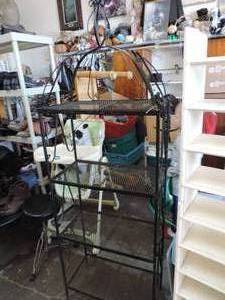 lot 134 image: Rod iron shelf approximately 71 inches tall