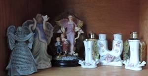 lot 221 image: Lots of Angel figurescandle holders and decorative jars