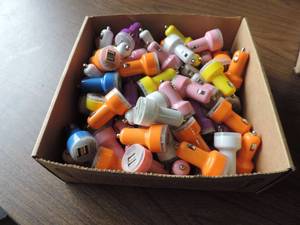 lot 245 image: Car chargers well over 50 of them