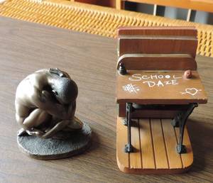 lot 265 image: School desk decoration man figure thumb is broke on the man figure see pictures
