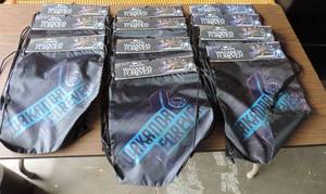 lot 275 image: Black panther drawstring backpacks 11 of them