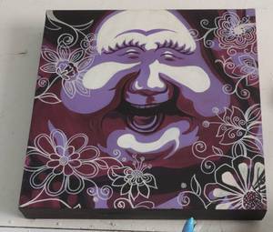 lot 277 image: Buddha canvas 25 inches by 25 inches