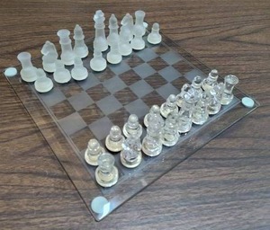 lot 75 image: glass chess set