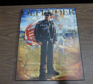 lot 496 image: Wooden wall picture defender blessed are the peacemakers Matthews 59