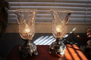 lot 25 image: SHANNON CRYSTAL lead crystal table lamps - 2 total