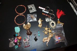 lot 66 image: Jewelry Pins and purse dangle charm