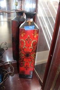 lot 96 image: Tall red and black vase