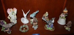 lot 127 image: Bird  and angel figurines