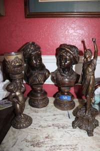 lot 163 image: Ceramic and metal bronzed color figurines
