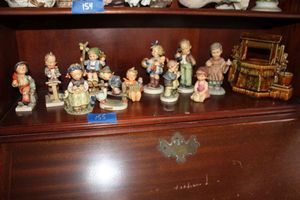 lot 155 image: GOEBEL (HUMMEL) FIGURINES, and glazed well figurine