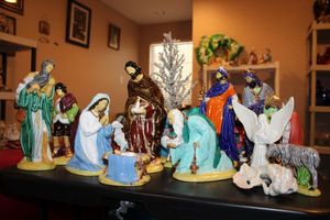 lot 297 image: Christmas nativity set - ceramics as shown