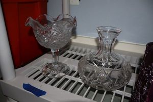 lot 357 image: Lead crystal decanter and compote dish
