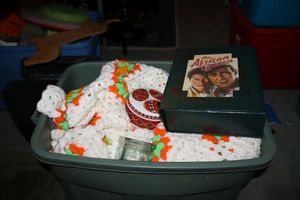 lot 369 image: The African Queen movie items with afghan