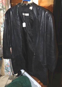 lot 451 image: Black Leather jacket size 10