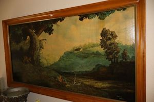 lot 306 image: Wall Art large vintage countryside print