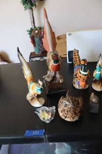 lot 330 image: Bird figurines with roadrunners