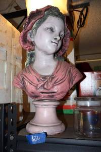 lot 636 image: Antiqued girl bust statue