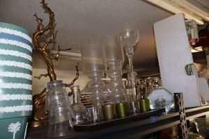 lot 617 image: Candle holders, Stack of green planters