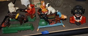 lot 612 image: Cast iron figurines