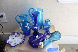 lot 303 image: Blue glass lot