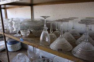 lot 472 image: ROVELLI stemmed glassware, wine glasses, and Misc. serving dishes