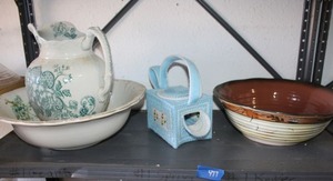 lot 477 image: Large serving bowl and pitcher and basin.
