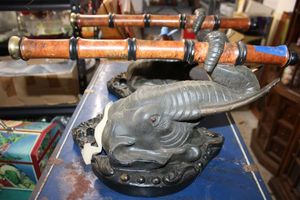 lot 561 image: Elephant head sconces (as shown)
