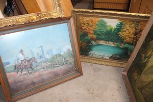 lot 584 image: Wall art with extra gold frame