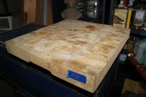 lot 534 image: 2 Thick square wood cutting board, restaurant style