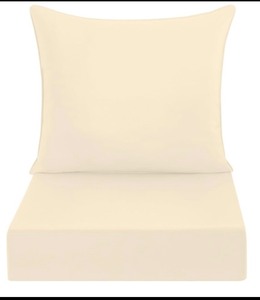 lot 11 image: New Sealed Downluxe Outdoor Deep Cushion Seat Set 24 x 24, Beige - As Shown
