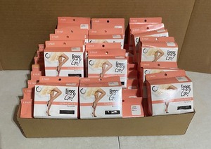 lot 12 image: Lot Of 47 - Leggs to Go Large Coffee Sheer Toe Ultra Sheer Pantyhose - In Condition As Shown - (READ)