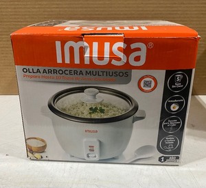 lot 15 image: Imusa Rice Cooker, Prepares Up To 10 Cups Of Cooked Rice - In Condition As Shown - (READ)