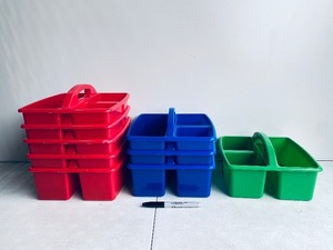 lot 52 image: Lot Of 9 - New Wexford Combo Utensil Cubby, (4) Red, (3) Blue & (1) Green - As Shown