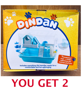 lot 64 image: Lot Of 2 New - DinDan Transparent Hamster Cages - As Shown