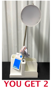 lot 76 image: Lot Of 2 New - Room Essentials 300 Lumen LED Organizer Task Lamp, White - As Shown - Total Retail $42